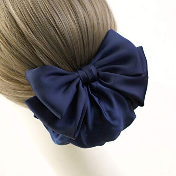 Hair Bun Cover Net Ribbon Clip Elegant Style Women's Hair Accessory - Picture 2 of 7